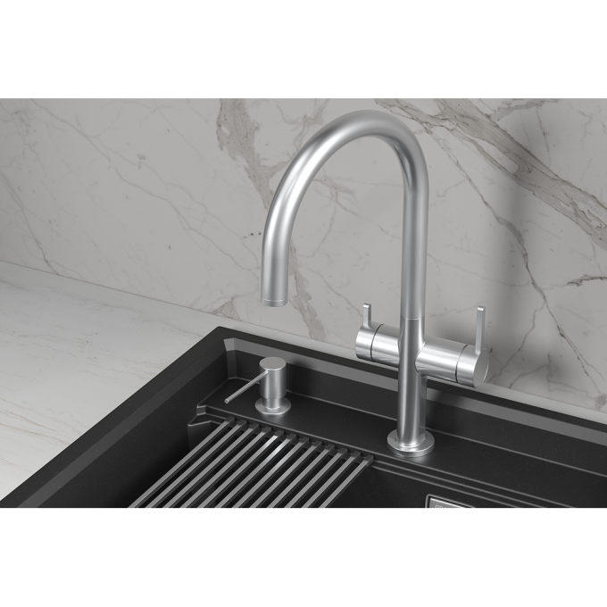 Кухонный смеситель GRANULA KITCHEN SPACE KS-8274 Нерж 8274 HEPJ Кухонный смеситель GRANULA KITCHEN SPACE KS-8274 Нерж 8274 HEPJ