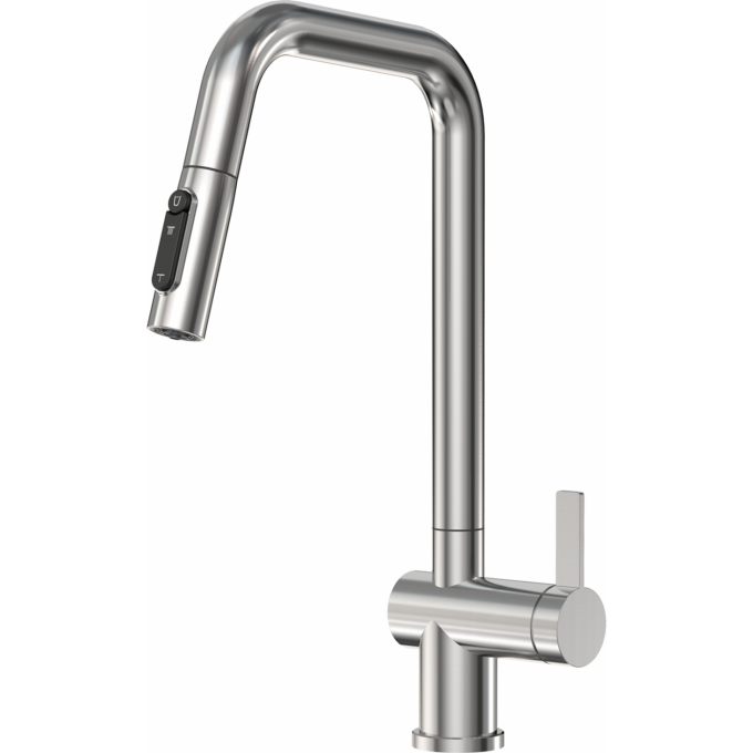 Смеситель кухонный GRANULA KS-7273 сталь сатин, сталь PF7273-D1 Inox